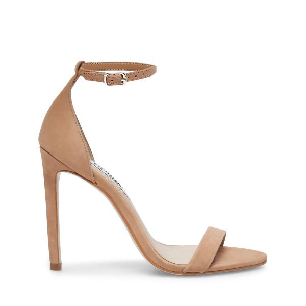 Salto Alto Steve Madden Brandie Camel Nubuck Heel Feminino Marrom | SM-832ZX