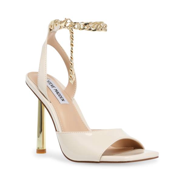 Salto Alto Steve Madden Buoyant Bone Envernizados Heel Feminino Bege | SM-906MT