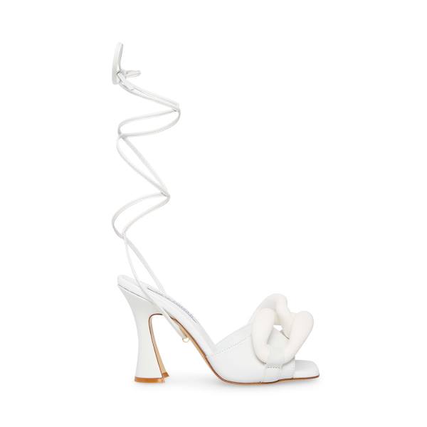 Salto Alto Steve Madden Cassy Couro Heel Feminino Branco | SM-832RF