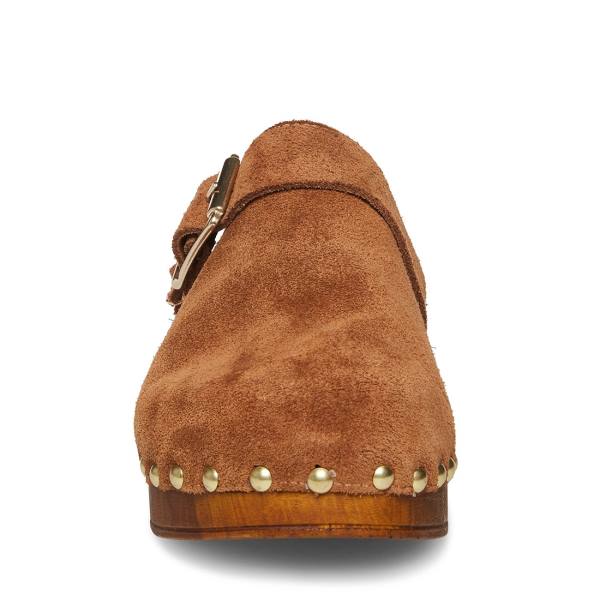 Salto Alto Steve Madden Dana Cognac Camurça Heel Feminino Marrom | SM-194JQ