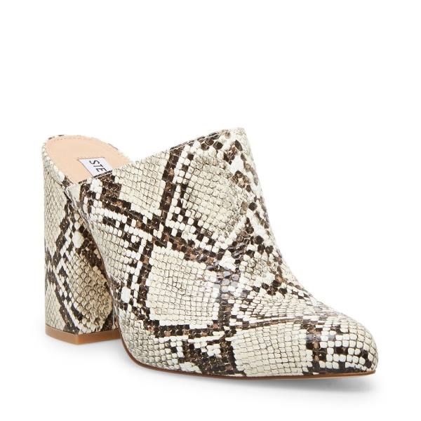 Salto Alto Steve Madden Ditty Snake Heel Feminino Pretas Branco Serpentine | SM-061DZ