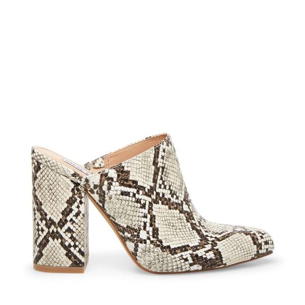 Salto Alto Steve Madden Ditty Snake Heel Feminino Pretas Branco Serpentine | SM-061DZ