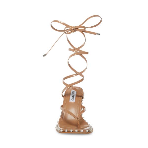 Salto Alto Steve Madden Fancille Tan Envernizados Heel Feminino Bege | SM-943KP