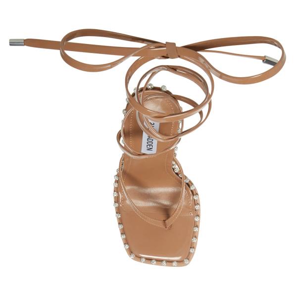 Salto Alto Steve Madden Fancille Tan Envernizados Heel Feminino Bege | SM-943KP