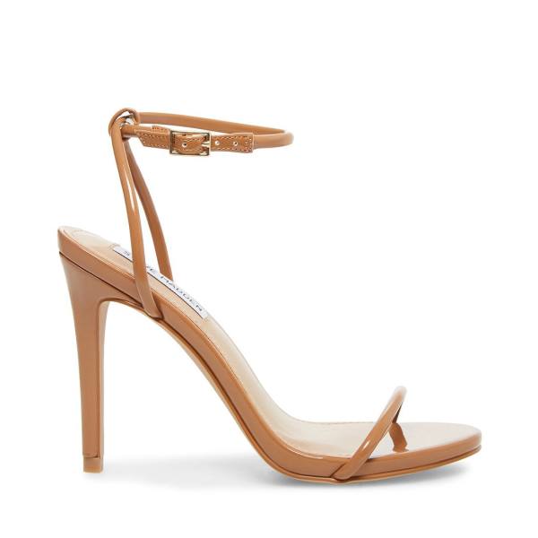 Salto Alto Steve Madden Fate Camel Envernizados Heel Feminino Marrom | SM-471VG