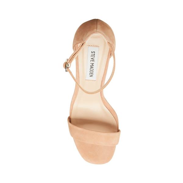 Salto Alto Steve Madden Gracelynn Camel Nubuck Heel Feminino Marrom | SM-069VU