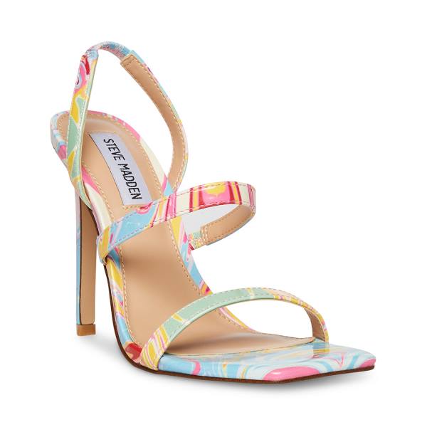 Salto Alto Steve Madden Grade Baby Heel Feminino Azuis Multicoloridas | SM-635KJ