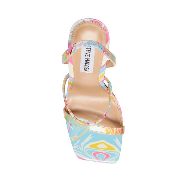 Salto Alto Steve Madden Grade Baby Heel Feminino Azuis Multicoloridas | SM-635KJ