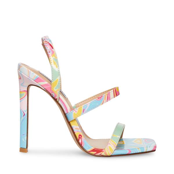 Salto Alto Steve Madden Grade Baby Heel Feminino Azuis Multicoloridas | SM-635KJ