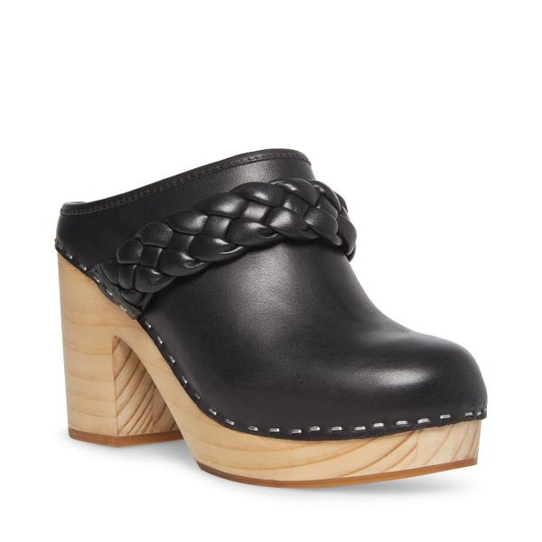 Salto Alto Steve Madden Highland Couro Heel Feminino Pretas | SM-608UF