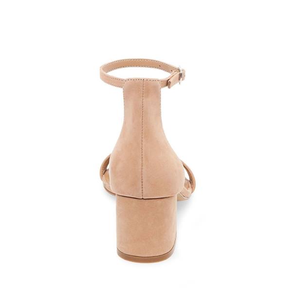 Salto Alto Steve Madden Ireneew Tan Nubuck Heel Feminino Marrom | SM-273BA