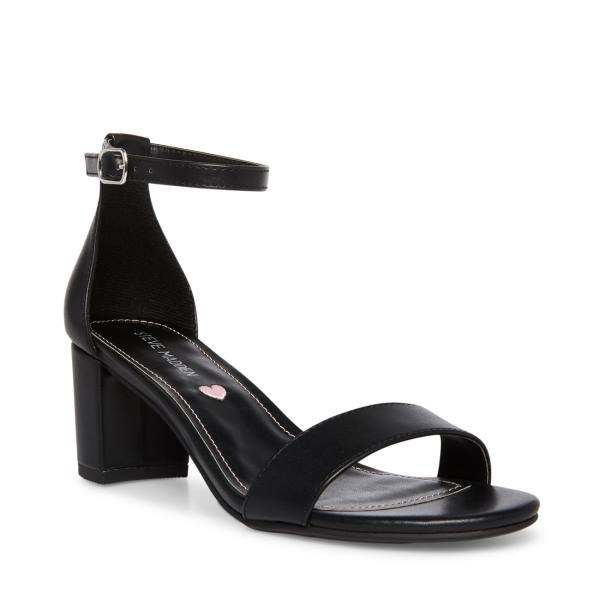 Salto Alto Steve Madden Jcarrson Smooth Criança Pretas | SM-403NW