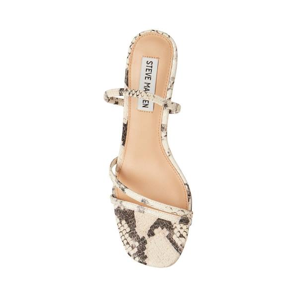 Salto Alto Steve Madden Loft Snake Heel Feminino Bege Serpentine | SM-981ZJ