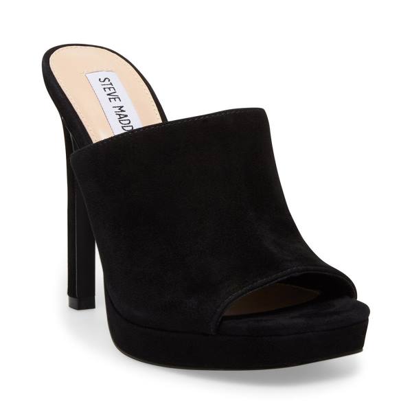 Salto Alto Steve Madden Lure Camurça Heel Feminino Pretas | SM-831QR