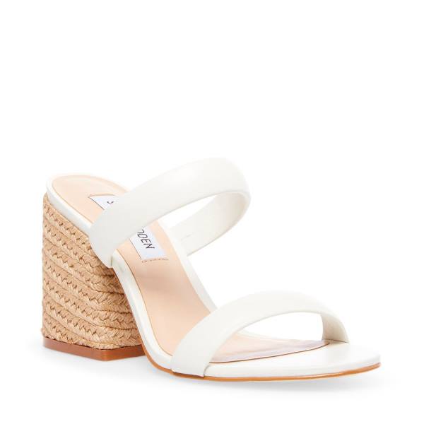 Salto Alto Steve Madden Marcella Couro Heel Feminino Branco | SM-815EY