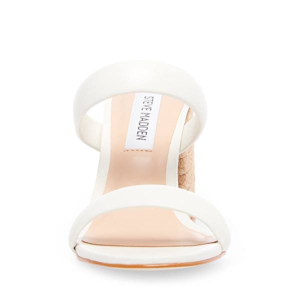 Salto Alto Steve Madden Marcella Couro Heel Feminino Branco | SM-815EY