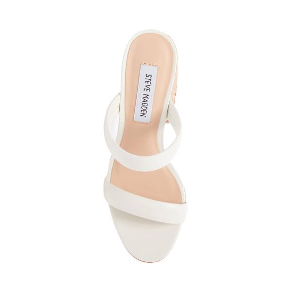 Salto Alto Steve Madden Marcella Couro Heel Feminino Branco | SM-815EY