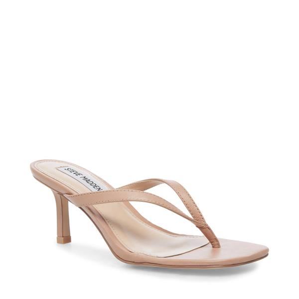 Salto Alto Steve Madden Melrose Tan Couro Heel Feminino Marrom | SM-207XO