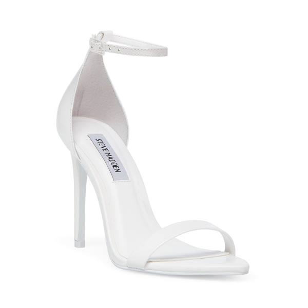 Salto Alto Steve Madden Sane Couro Heel Feminino Branco | SM-150MO