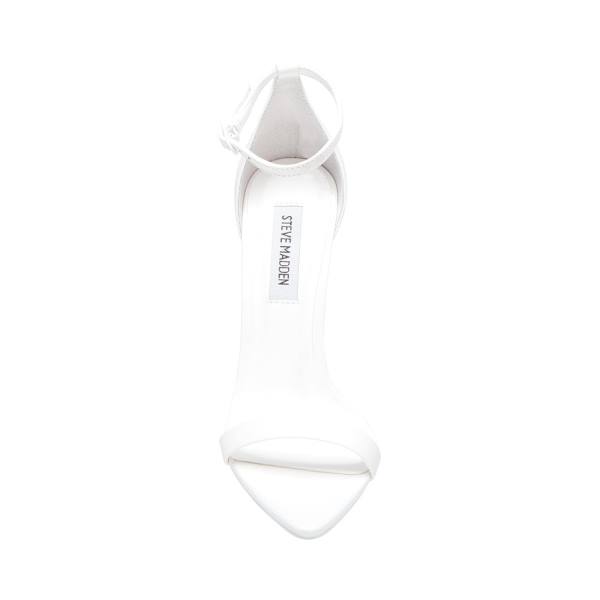 Salto Alto Steve Madden Sane Couro Heel Feminino Branco | SM-150MO