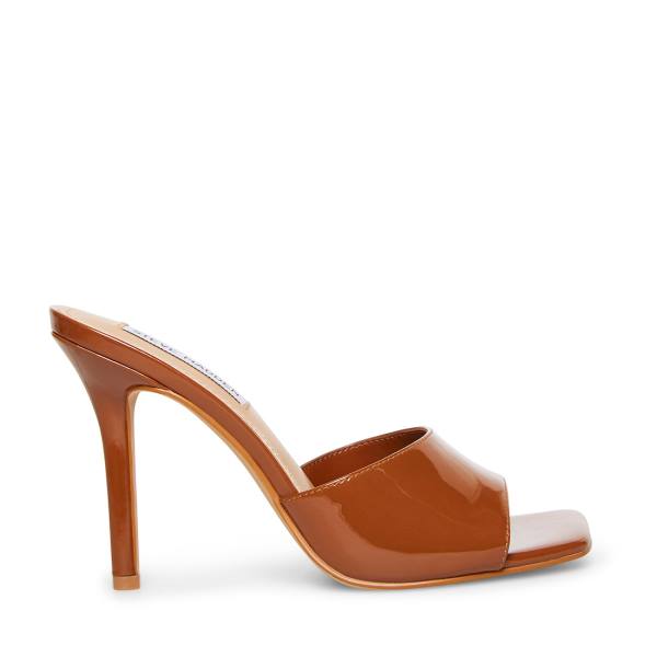 Salto Alto Steve Madden Signal Cognac Envernizados Heel Feminino Marrom | SM-307NH