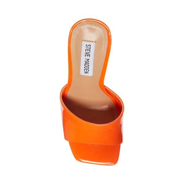 Salto Alto Steve Madden Signal Envernizados Heel Feminino Laranja | SM-319FW