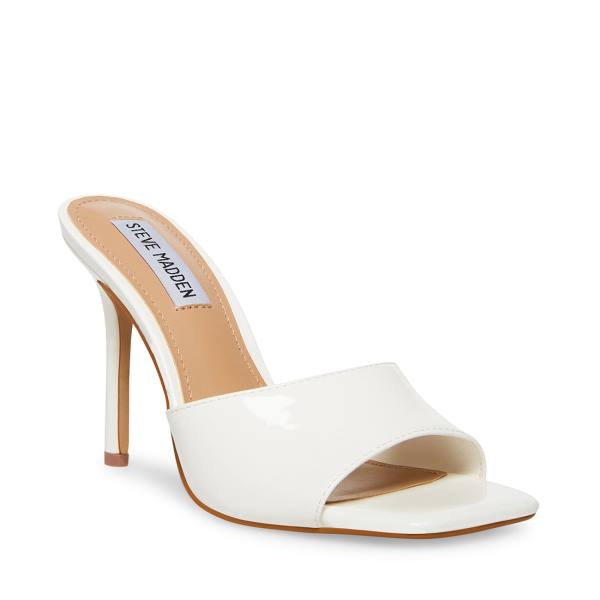 Salto Alto Steve Madden Signal Envernizados Heel Feminino Branco | SM-391DK