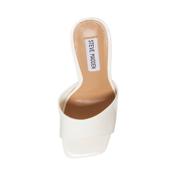 Salto Alto Steve Madden Signal Envernizados Heel Feminino Branco | SM-391DK