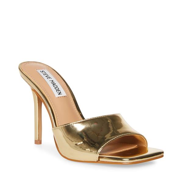 Salto Alto Steve Madden Signal Heel Feminino Douradas | SM-513JY