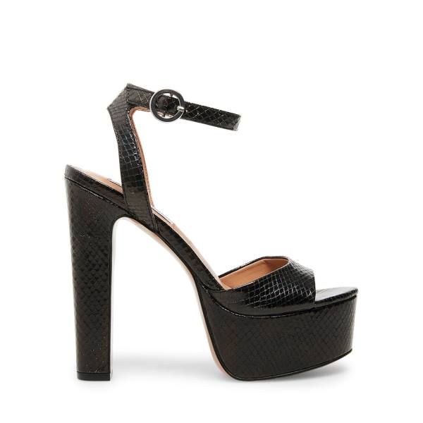 Salto Alto Steve Madden Skyla Snake Heel Feminino Pretas Serpentine | SM-894GB