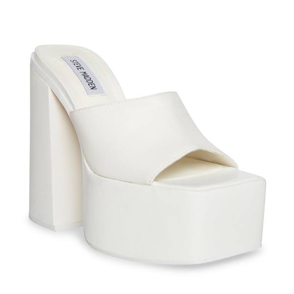 Salto Alto Steve Madden Trixie Couro Heel Feminino Branco | SM-892XV