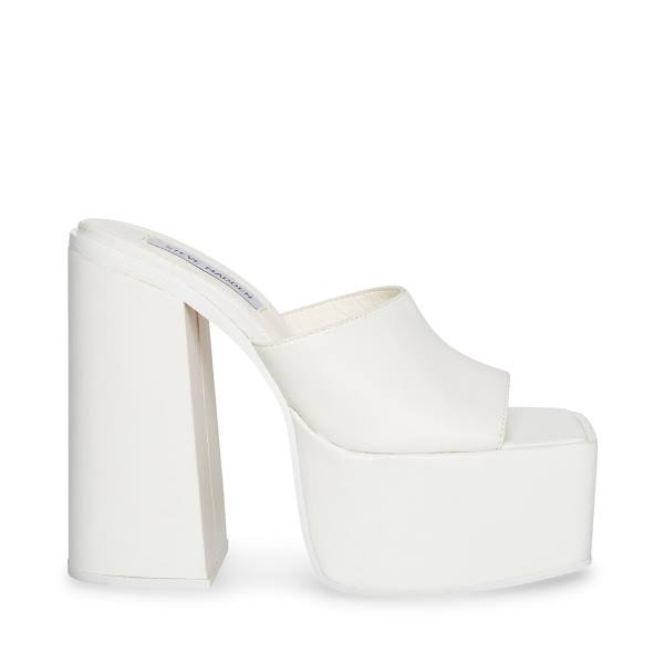 Salto Alto Steve Madden Trixie Couro Heel Feminino Branco | SM-892XV