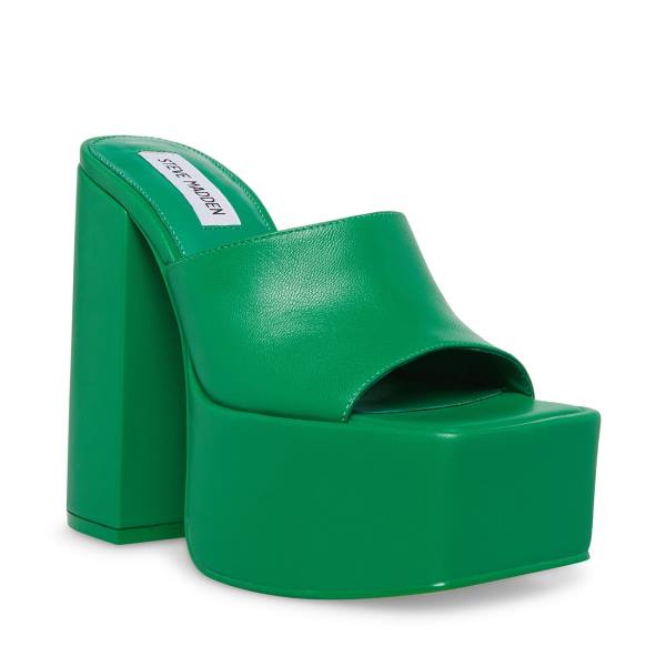 Salto Alto Steve Madden Trixie Couro Heel Feminino Verdes | SM-987TL