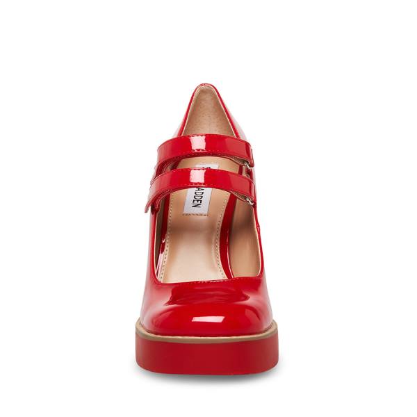 Salto Alto Steve Madden Twice Envernizados Heel Feminino Vermelhas | SM-710AL