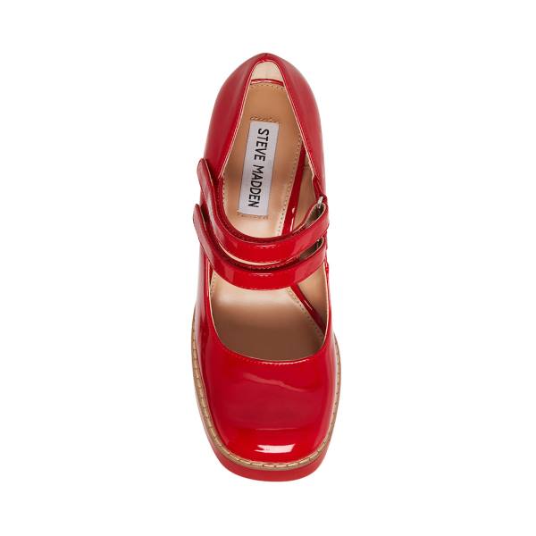 Salto Alto Steve Madden Twice Envernizados Heel Feminino Vermelhas | SM-710AL