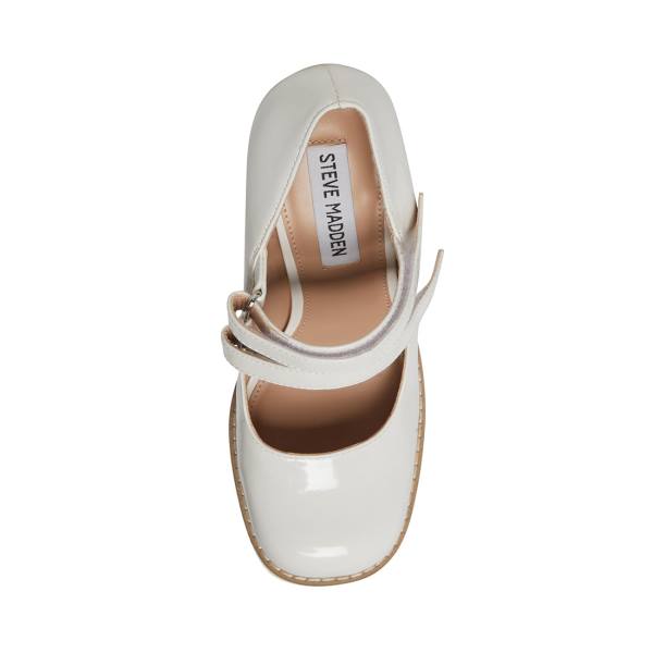 Salto Alto Steve Madden Twice Envernizados Heel Feminino Branco | SM-943EL