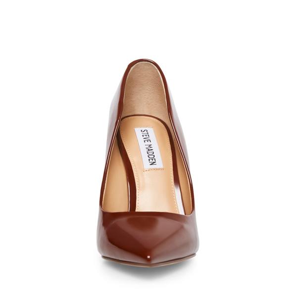 Salto Alto Steve Madden Vala Cognac Heel Feminino Marrom Escuro | SM-891WB