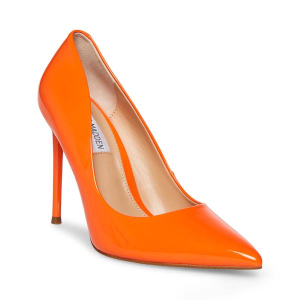 Salto Alto Steve Madden Vala Envernizados Heel Feminino Laranja | SM-179YN