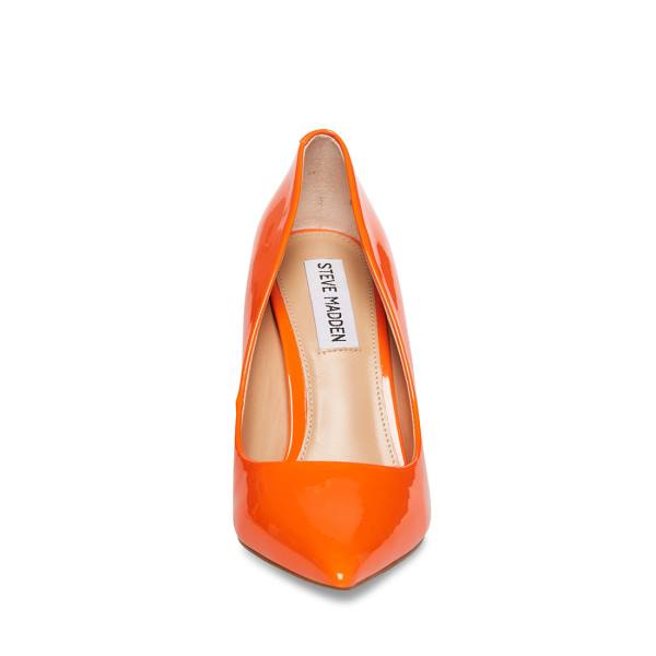 Salto Alto Steve Madden Vala Envernizados Heel Feminino Laranja | SM-179YN