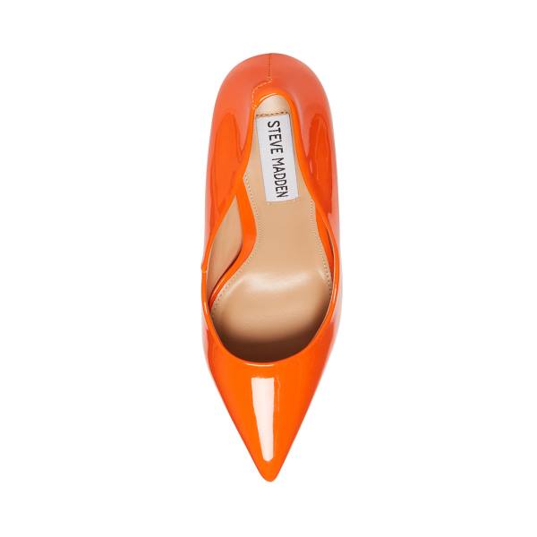 Salto Alto Steve Madden Vala Envernizados Heel Feminino Laranja | SM-179YN