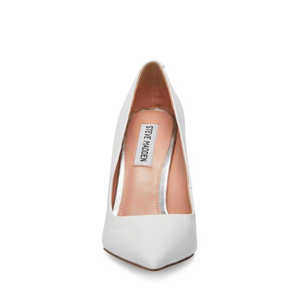 Salto Alto Steve Madden Vala Envernizados Heel Feminino Branco | SM-495BT