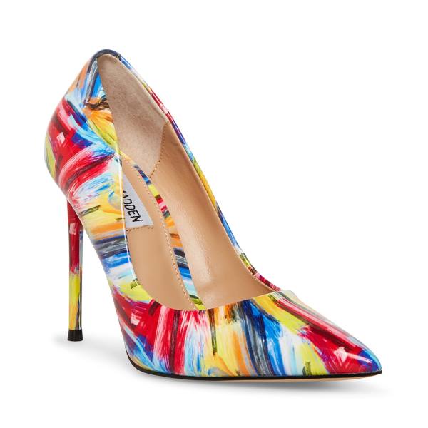 Salto Alto Steve Madden Vala Heel Feminino Amarelas Multicoloridas | SM-475PK