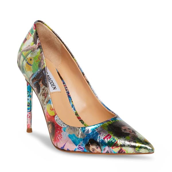 Salto Alto Steve Madden Vala Heel Feminino Prateadas Multicoloridas | SM-564ZE