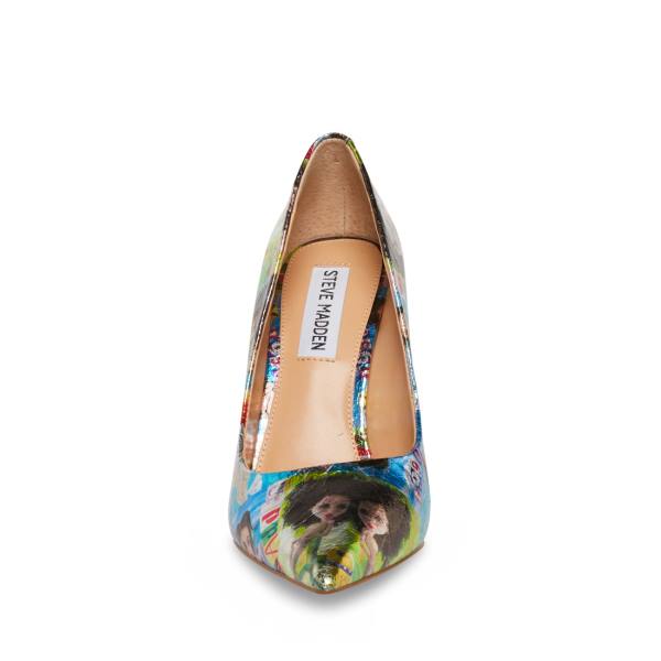 Salto Alto Steve Madden Vala Heel Feminino Prateadas Multicoloridas | SM-564ZE