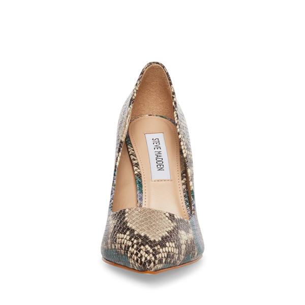 Salto Alto Steve Madden Vala Natural Heel Feminino Bege Azuis | SM-739BS