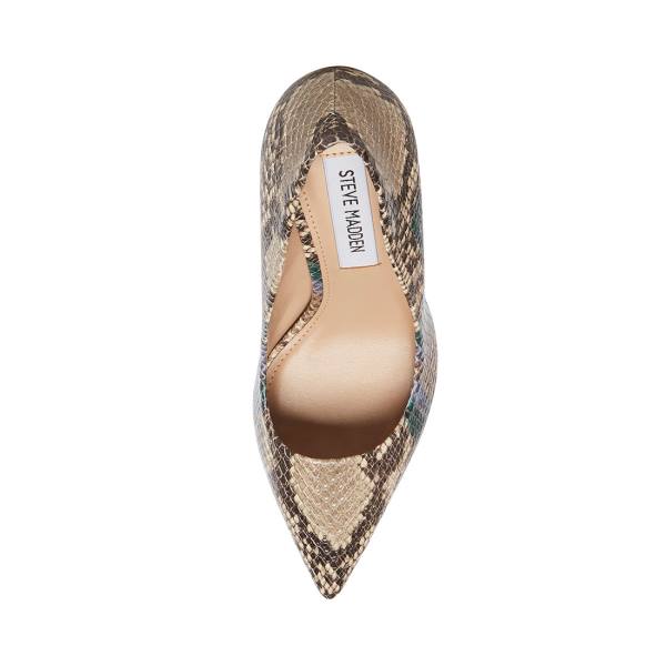 Salto Alto Steve Madden Vala Natural Heel Feminino Bege Azuis | SM-739BS