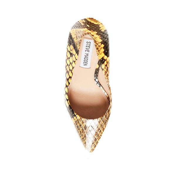 Salto Alto Steve Madden Vala Snake Heel Feminino Amarelas Serpentine | SM-951ZG