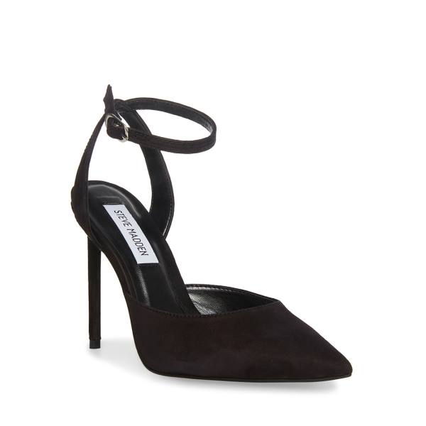 Salto Alto Steve Madden Vase Nubuck Heel Feminino Pretas | SM-859SR