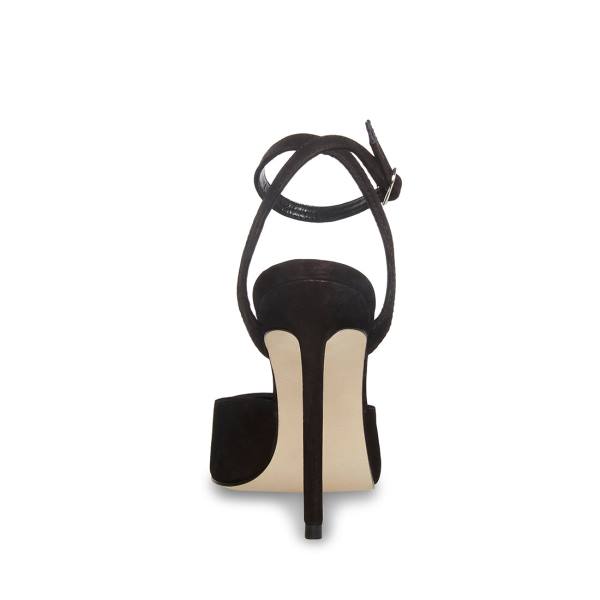 Salto Alto Steve Madden Vase Nubuck Heel Feminino Pretas | SM-859SR