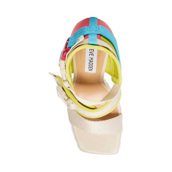 Salto Alto Steve Madden Vibing Natural Heel Feminino Bege Multicoloridas | SM-819UN